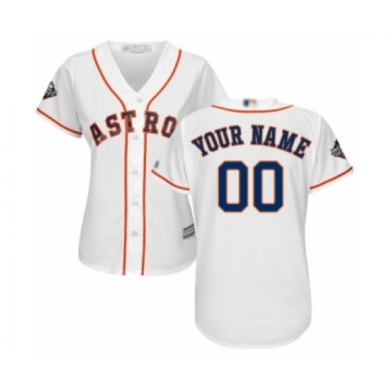 Women's Houston Astros Customized Authentic White Home Cool Base 2019 World Series Bound Baseball Jersey - Ujersey