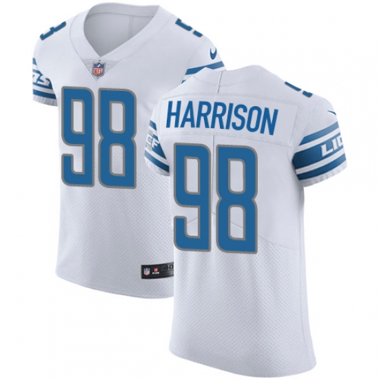 Men's Nike Detroit Lions #98 Damon Harrison White Vapor Untouchable Elite Player NFL Jersey - Ujersey