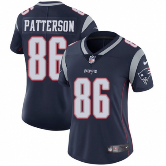 Women's Nike New England Patriots #86 Cordarrelle Patterson Navy Blue Team Color Vapor Untouchable Limited Player NFL Jersey - Ujersey