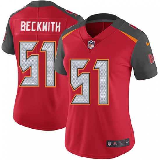 Women's Nike Tampa Bay Buccaneers #51 Kendell Beckwith Elite Red Team Color NFL Jersey - Ujersey