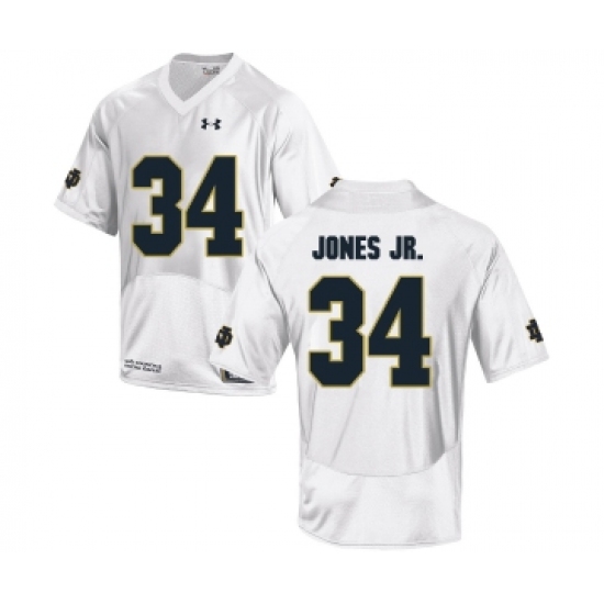 Notre Dame Fighting Irish 34 Tony Jones Jr. White College Football Jersey - Ujersey