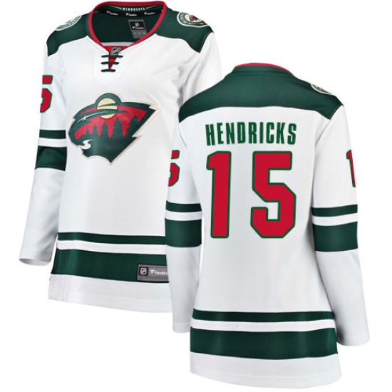 Women's Minnesota Wild #15 Matt Hendricks Authentic White Away Fanatics Branded Breakaway NHL Jersey - Ujersey