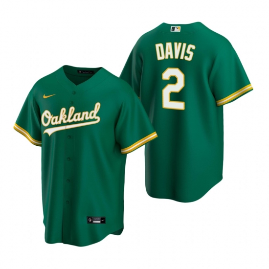 Men's Nike Oakland Athletics #2 Khris Davis Green Alternate Stitched Baseball Jersey - Ujersey