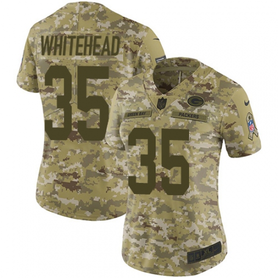 Women's Nike Green Bay Packers #35 Jermaine Whitehead Limited Camo 2018 Salute to Service NFL Jersey - Ujersey
