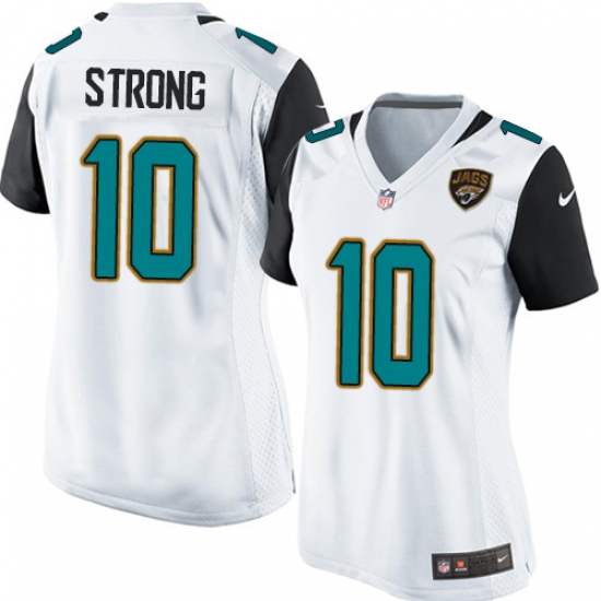 Women's Nike Jacksonville Jaguars #10 Jaelen Strong Game White NFL Jersey