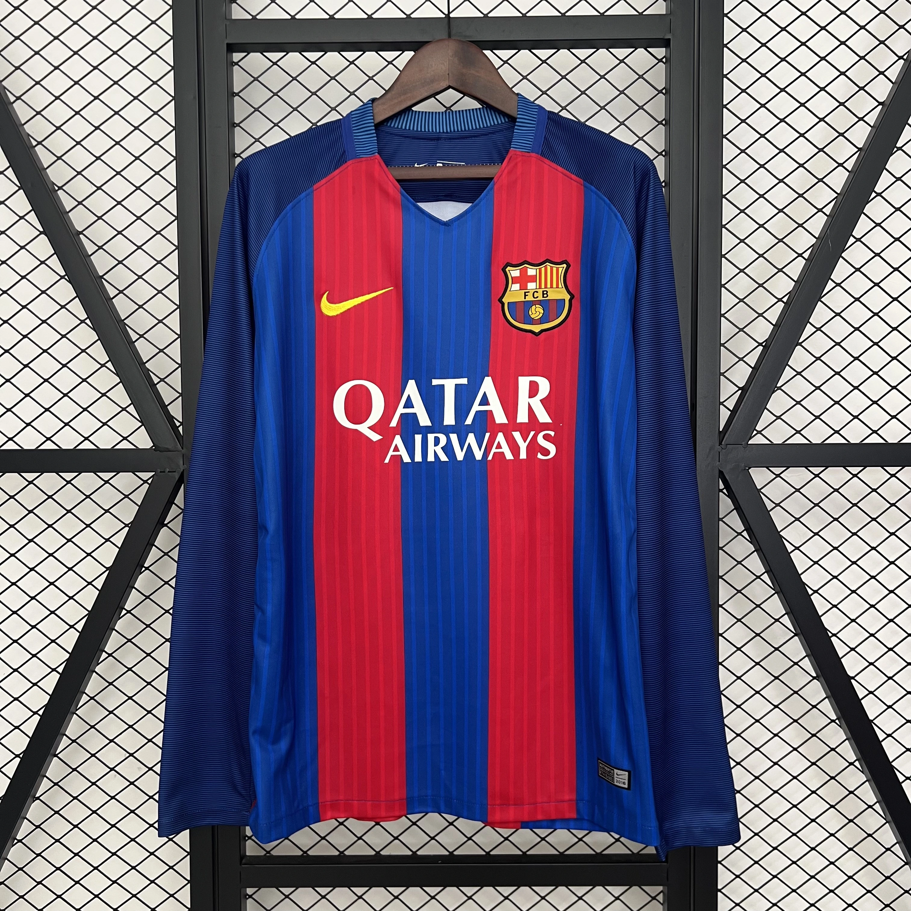 Barcelona Retro Jersey Home Long Sleeve Soccer Shirt 2014-15 - Ujersey NHL