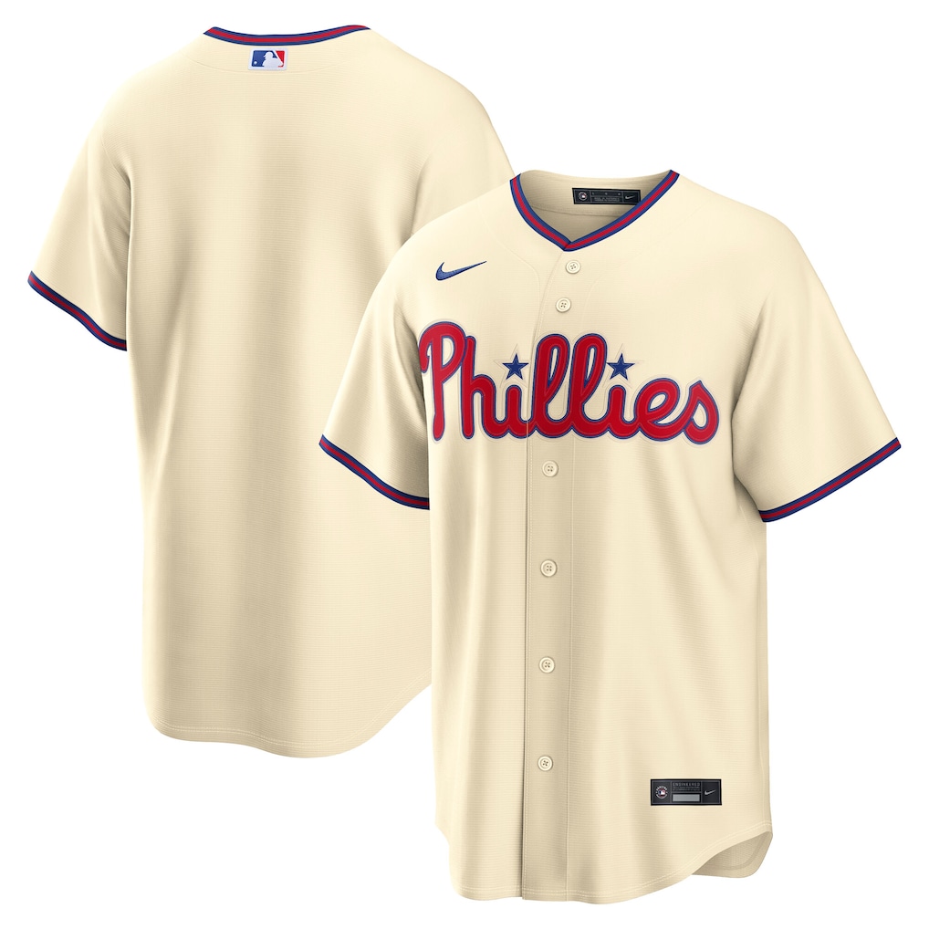 Men's Philadelphia Phillies Nike Cream Alternate Replica Jersey - SUjersey01