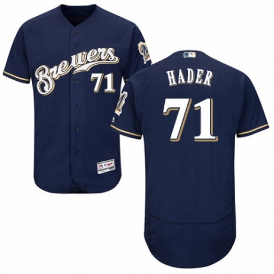Men's Majestic Milwaukee Brewers #71 Josh Hader White Alternate Flex Base Authentic Collection MLB Jersey - Ujersey