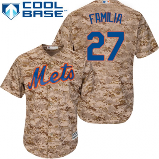 Men's Majestic New York Mets #27 Jeurys Familia Authentic Camo Alternate Cool Base MLB Jersey - Ujersey