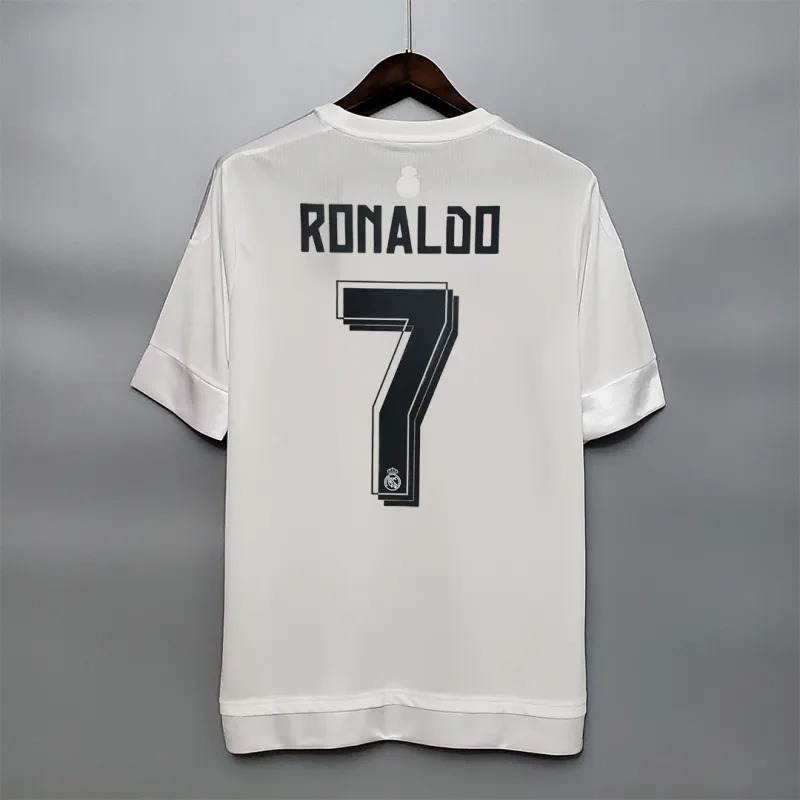 Real Madrid Retro Jersey Home Custom Soccer Shirt 2015/16 - ujerseystore