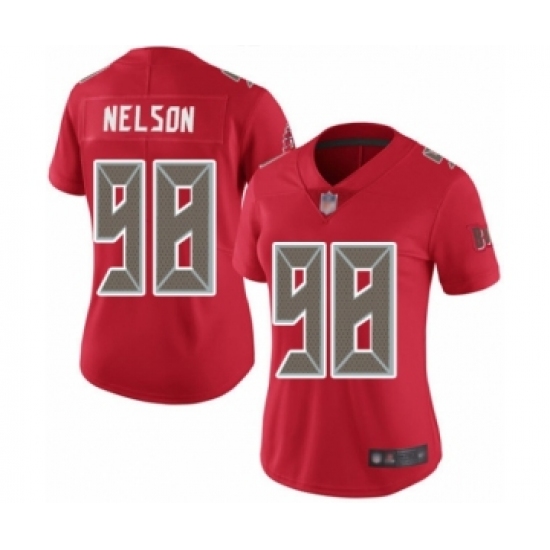 Women's Tampa Bay Buccaneers #98 Anthony Nelson Limited Red Rush Vapor Untouchable Football Jersey - Ujersey