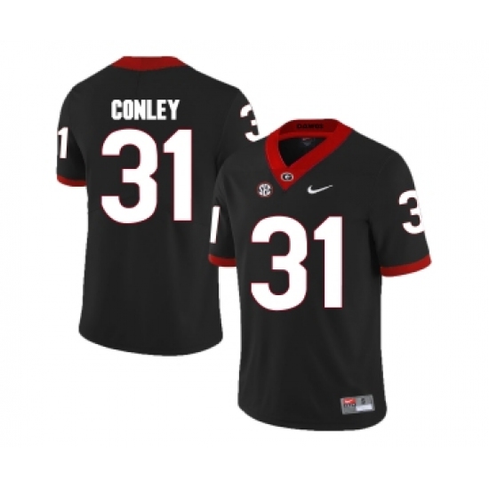 Georgia Bulldogs 31 Chris Conley Black College Football Jersey - Ujersey