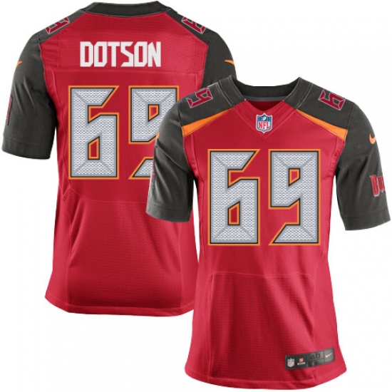 Men's Nike Tampa Bay Buccaneers #69 Demar Dotson Elite Red Team Color NFL Jersey