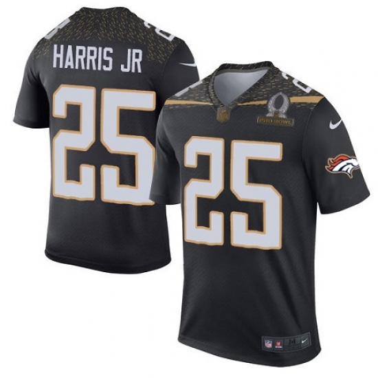 Men's Nike Denver Broncos #25 Chris Harris Jr Elite Black Team Irvin 2016 Pro Bowl NFL Jersey - Ujersey