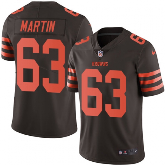 Youth Nike Cleveland Browns #63 Marcus Martin Limited Brown Rush Vapor Untouchable NFL Jersey - Ujersey