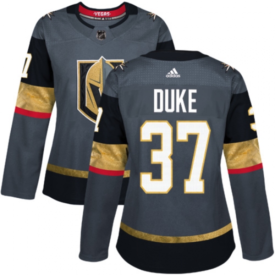 Women's Adidas Vegas Golden Knights #37 Reid Duke Authentic Gray Home NHL Jersey