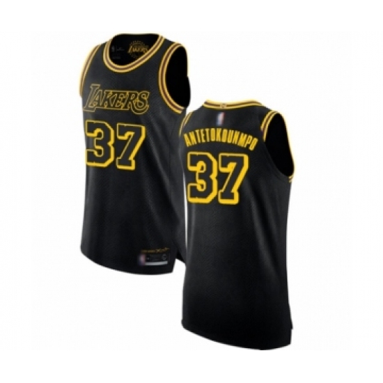 Women's Los Angeles Lakers #37 Kostas Antetokounmpo Swingman Black Basketball Jersey - City Edition - Ujersey