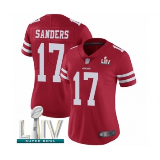 Women's San Francisco 49ers #17 Emmanuel Sanders Red Team Color Vapor Untouchable Limited Player Super Bowl LIV Bound Football Jersey - Ujersey