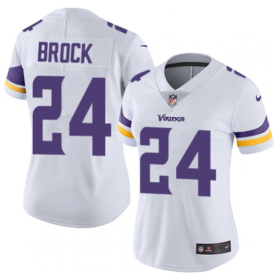 Women's Nike Minnesota Vikings #24 Tramaine Brock White Vapor Untouchable Limited Player NFL Jersey - Ujersey