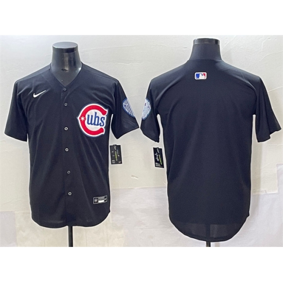 Men's Chicago Cubs Blank Black Limited Stitched Baseball Jersey - Ujersey