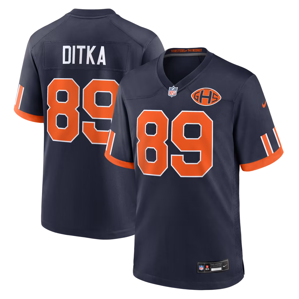 Men's Chicago Bears Mike Ditka Nike Navy 2026 Rivalries Collection Game Jersey - SUjersey01