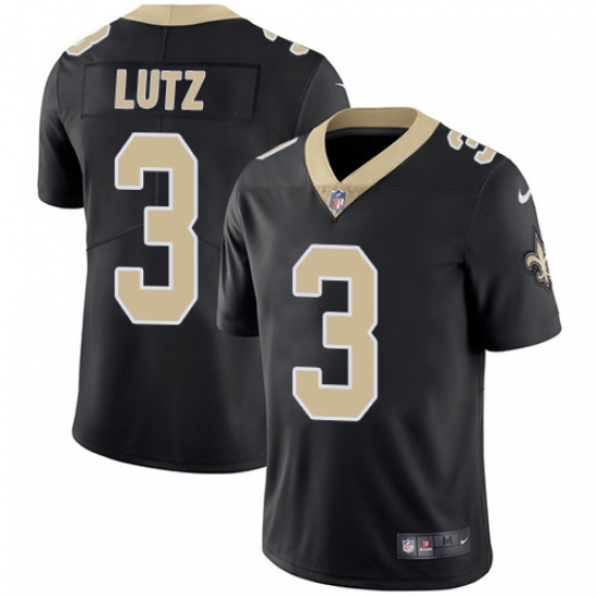 Men's Nike New Orleans Saints #3 Will Lutz Black Team Color Vapor Untouchable Limited Player NFL Jersey - Ujersey