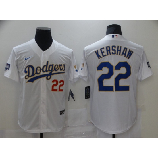 Men's Nike Los Angeles Dodgers #22 Clayton Kershaw White Champions Jersey - Ujersey