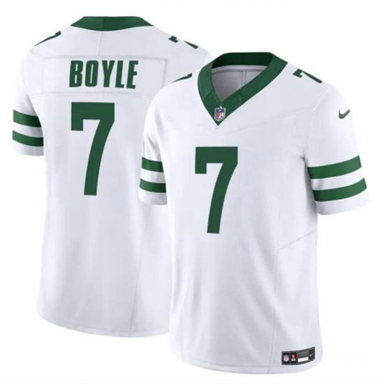 Men's New York Jets #7 Tim Boyle 2023 F.U.S.E. White Throwback Vapor Untouchable Limited Stitched Jersey - Ujersey