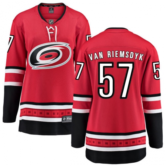 Women's Carolina Hurricanes #57 Trevor Van Riemsdyk Fanatics Branded Red Home Breakaway NHL Jersey