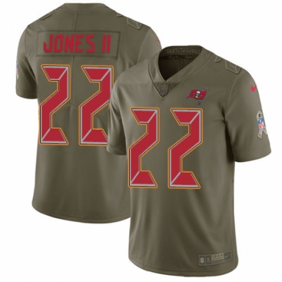 Youth Nike Tampa Bay Buccaneers #22 Ronald Jones II Limited Olive 2017 Salute to Service NFL Jersey - Ujersey