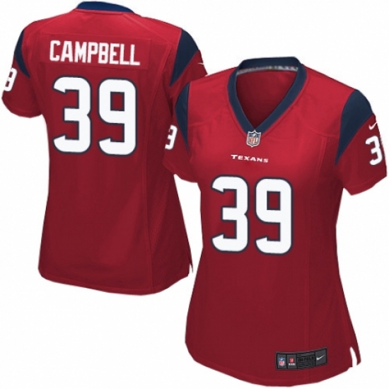 Women's Nike Houston Texans #39 Ibraheim Campbell Game Red Alternate NFL Jersey - Ujersey