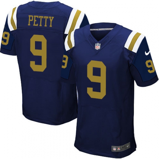 Men's Nike New York Jets #9 Bryce Petty Elite Navy Blue Alternate NFL Jersey - Ujersey