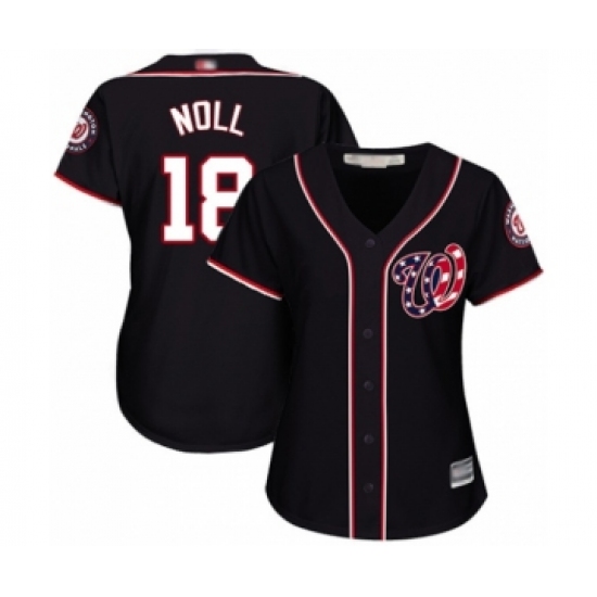Women's Washington Nationals #18 Jake Noll Authentic Navy Blue Alternate 2 Cool Base Baseball Player Jersey - Ujersey