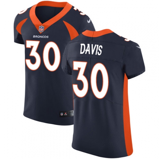 Men's Nike Denver Broncos #30 Terrell Davis Navy Blue Alternate Vapor Untouchable Elite Player NFL Jersey - Ujersey