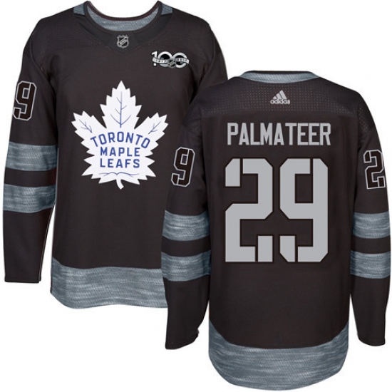 Men's Adidas Toronto Maple Leafs #29 Mike Palmateer Authentic Black 1917-2017 100th Anniversary NHL Jersey - Ujersey