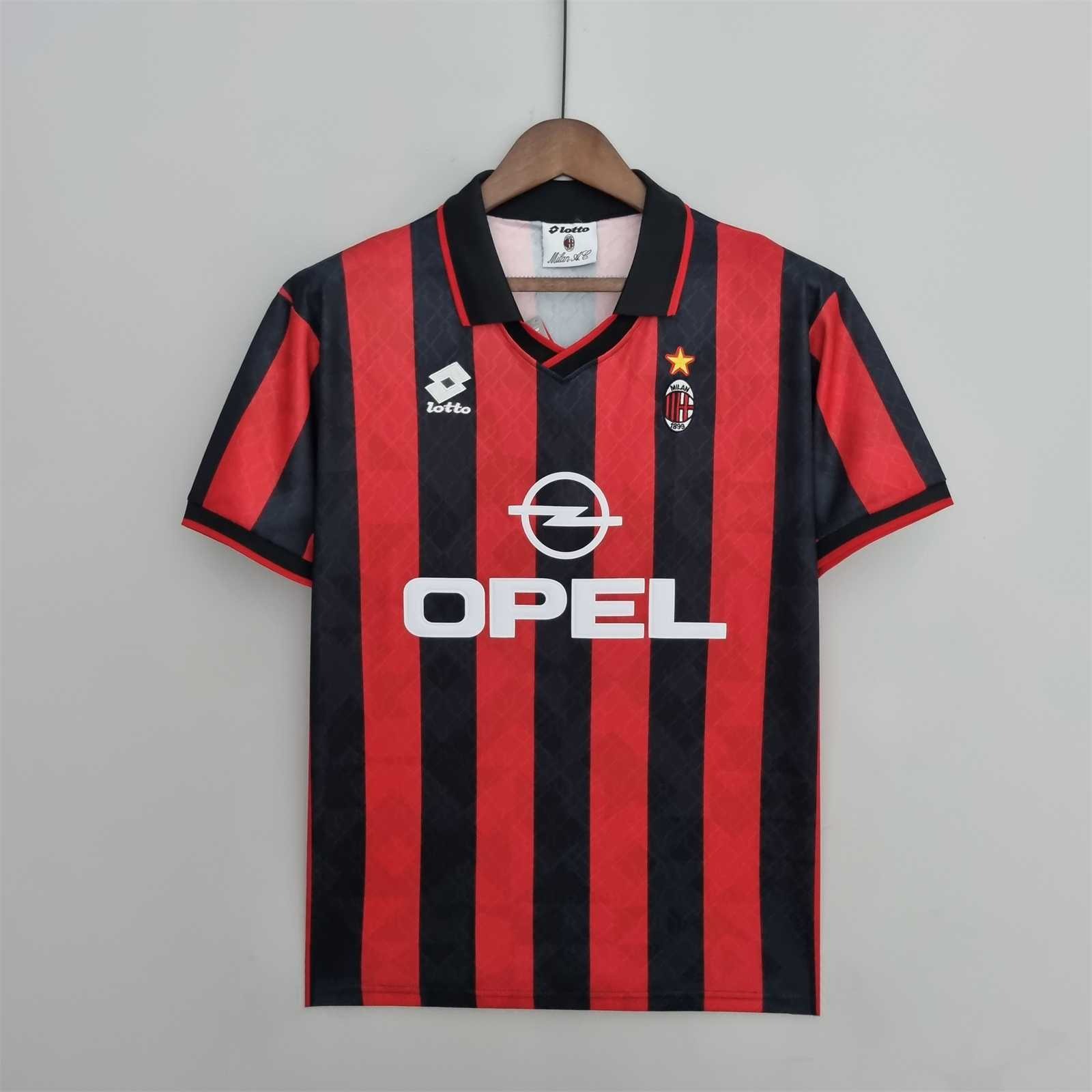 Maldini #3 AC Milan Retro Soccer Jersey Home Shirt 1995/96 - Ujersey NHL