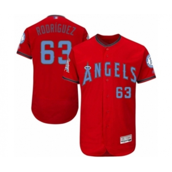 Men's Los Angeles Angels of Anaheim #63 Jose Rodriguez Authentic Red 2016 Father's Day Fashion Flex Base Baseball Player Jersey - Ujersey