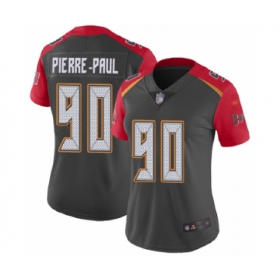 Women's Tampa Bay Buccaneers #90 Jason Pierre-Paul Limited Gray Inverted Legend Football Jersey - Ujersey