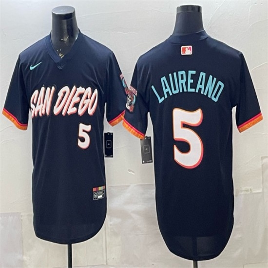 Men's San Diego Padres #5 Ramon Laureano Obsidian 2026 City Connect Stadium Stitched Baseball Jersey - Ujersey