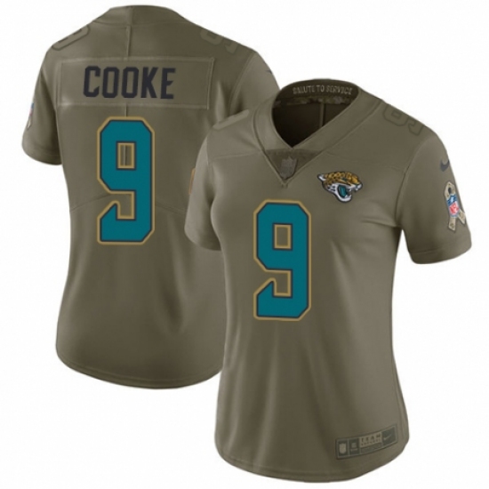 Women's Nike Jacksonville Jaguars #9 Logan Cooke Limited Olive 2017 Salute to Service NFL Jersey - Ujersey
