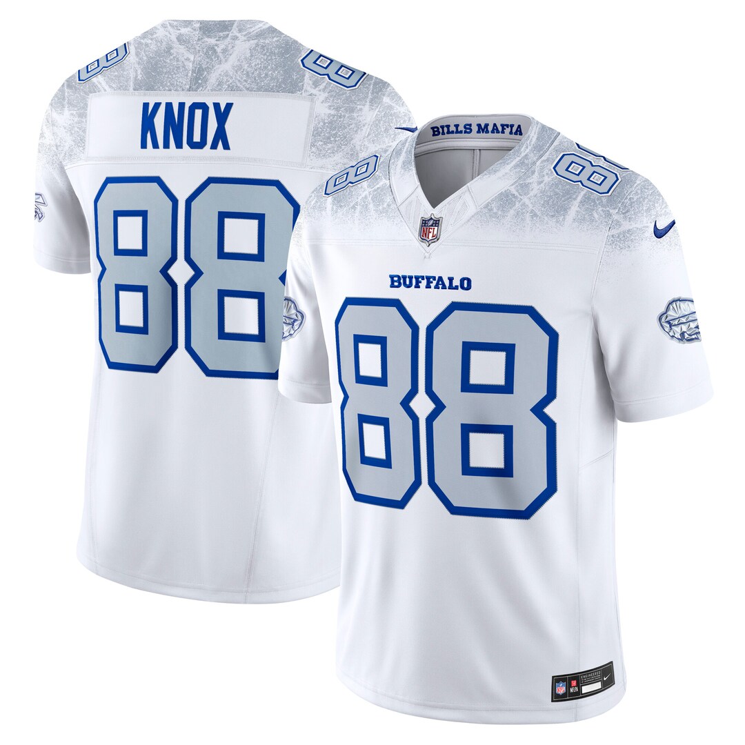 Men's Buffalo Bills Dawson Knox Nike White 2025 Rivalries Collection Stitched Limited Jersey