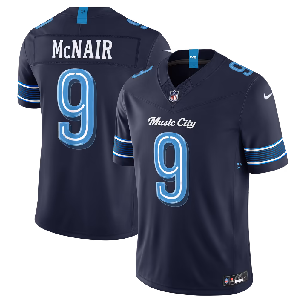 Men's Tennessee Titans Steve McNair Nike Navy 2026 Rivalries Collection Stitched Limited Jersey - U-jersey