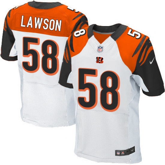 Men's Nike Cincinnati Bengals #58 Carl Lawson Elite White NFL Jersey - Ujersey