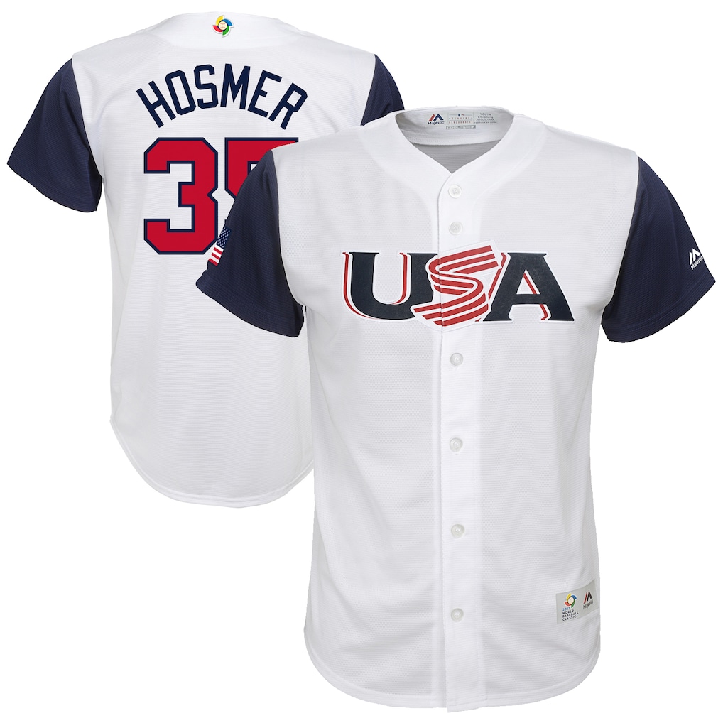 Youth USA Baseball Eric Hosmer Majestic White 2017 World Baseball Classic Replica Jersey - ujerseystore