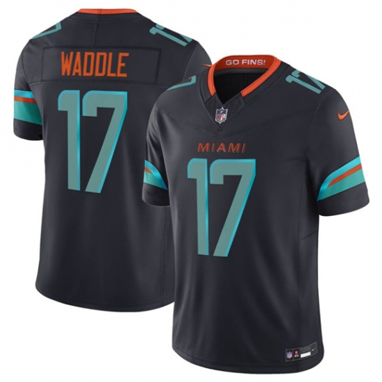 Men's Miami Dolphins #17 Jaylen Waddle Black 2025 F.U.S.E. “Rivalries” Vapor Limited Football Stitched Jersey - Ujersey