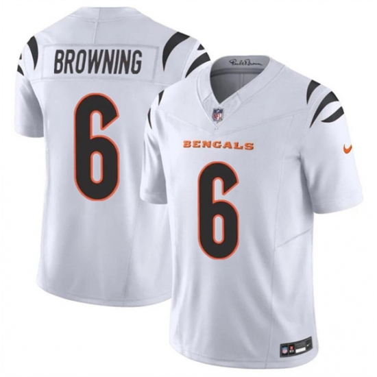 Men's Cincinnati Bengals #6 Jake Browning White 2023 F.U.S.E. Vapor Untouchable Limited Football Stitched Jersey - Ujersey