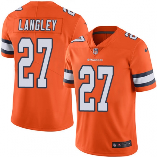 Men's Nike Denver Broncos #27 Brendan Langley Limited Orange Rush Vapor Untouchable NFL Jersey - Ujersey