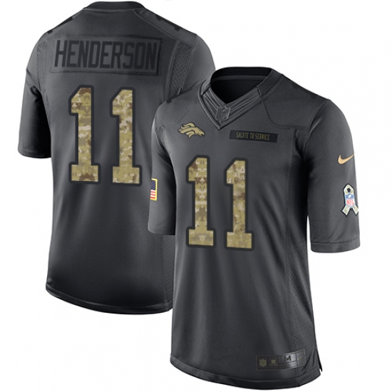 Youth Nike Denver Broncos #11 Carlos Henderson Limited Black 2016 Salute to Service NFL Jersey - Ujersey