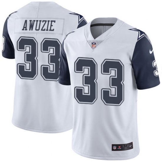 Men's Nike Dallas Cowboys #33 Chidobe Awuzie Limited White Rush Vapor Untouchable NFL Jersey - Ujersey