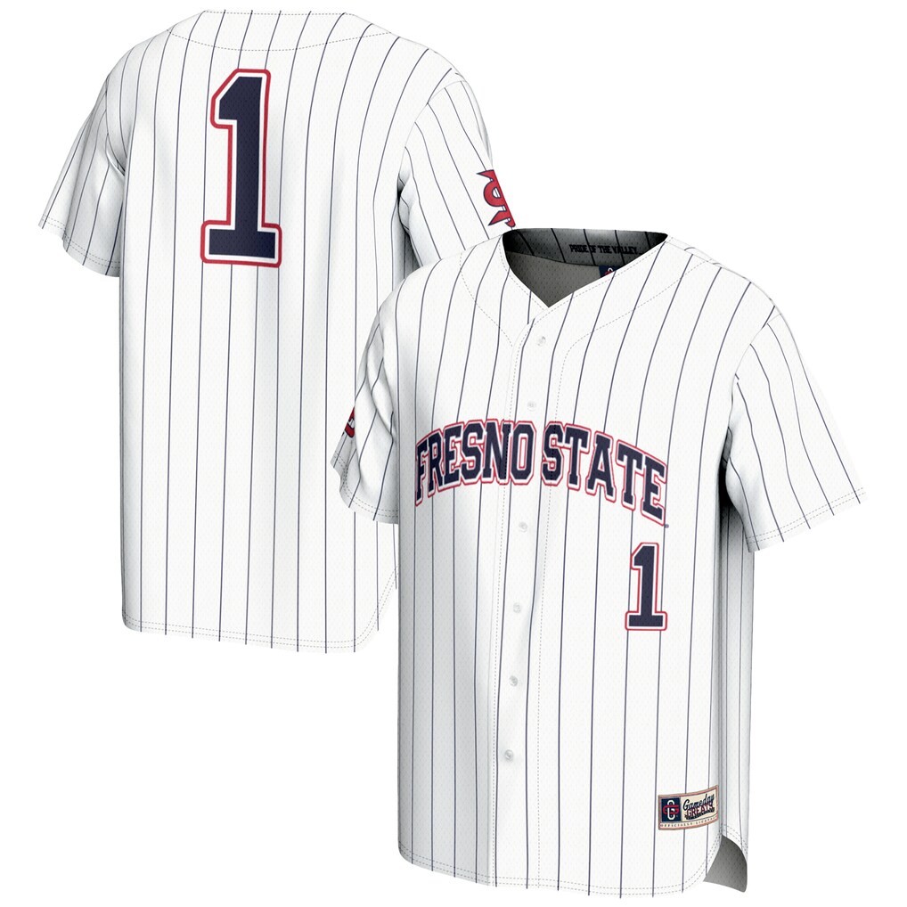 Youth GameDay Greats #1 White Fresno State Bulldogs Lightweight Baseball Jersey - ujerseystore